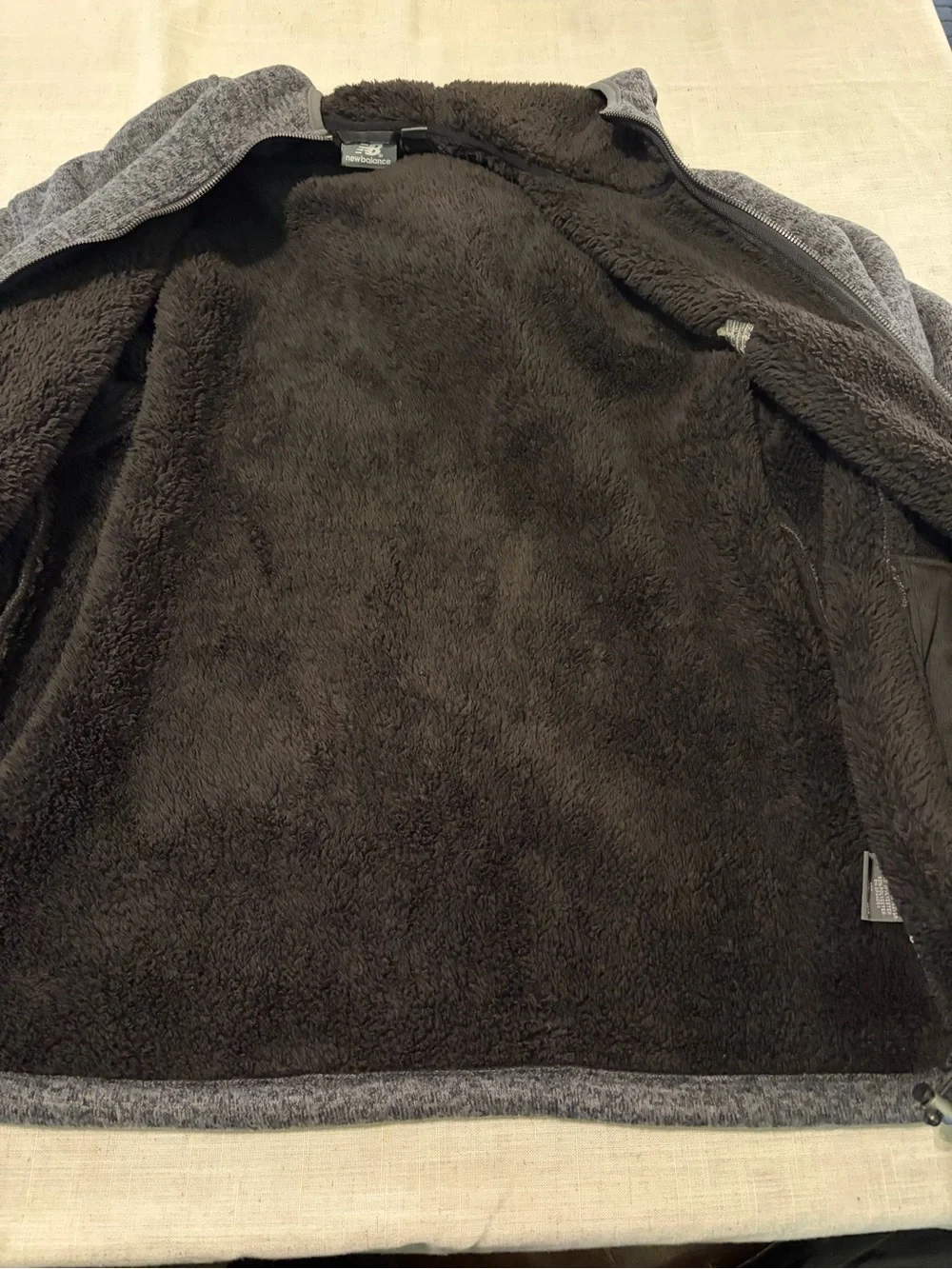 New Balance Men's Dark Heather Gray Full-Zip Hooded Sweater